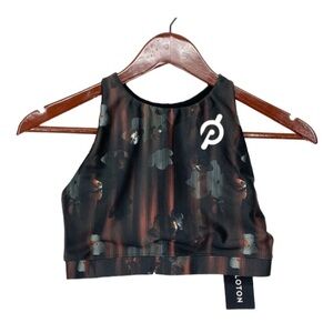Peloton Show Up Dark Floral High Neck Fall Sports Bra New Nwt Size Small